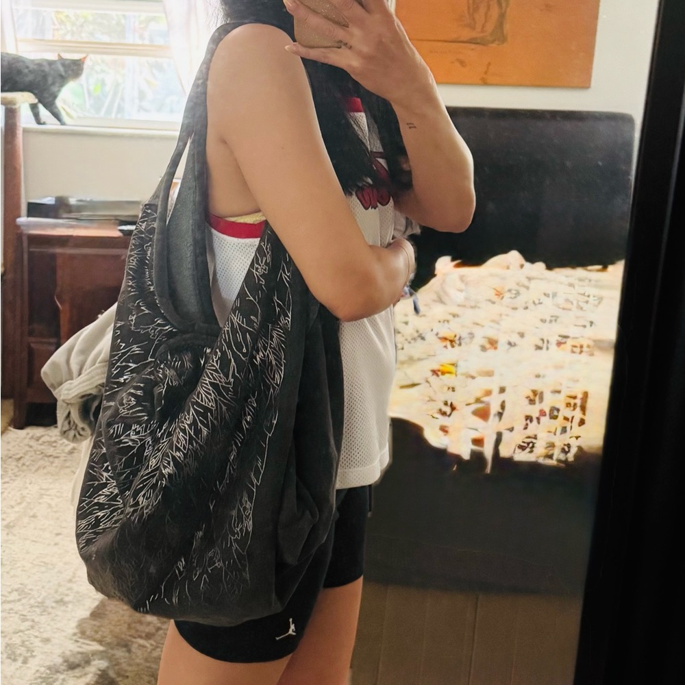 Free people gray and silver Patterned Tote Bag